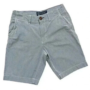American Eagle Classic Blue/White Stripe Flat Front Cotton Chino Short Size 28